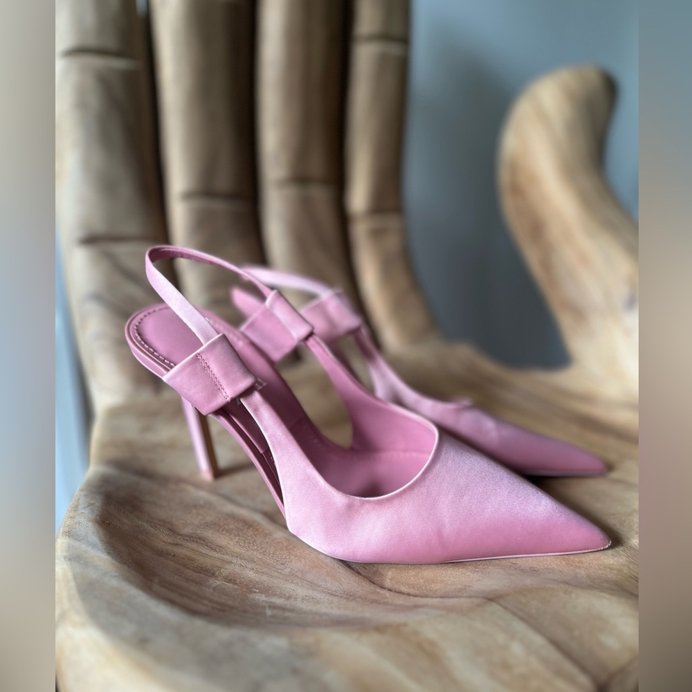 ZARA Pink Satin High Heels.